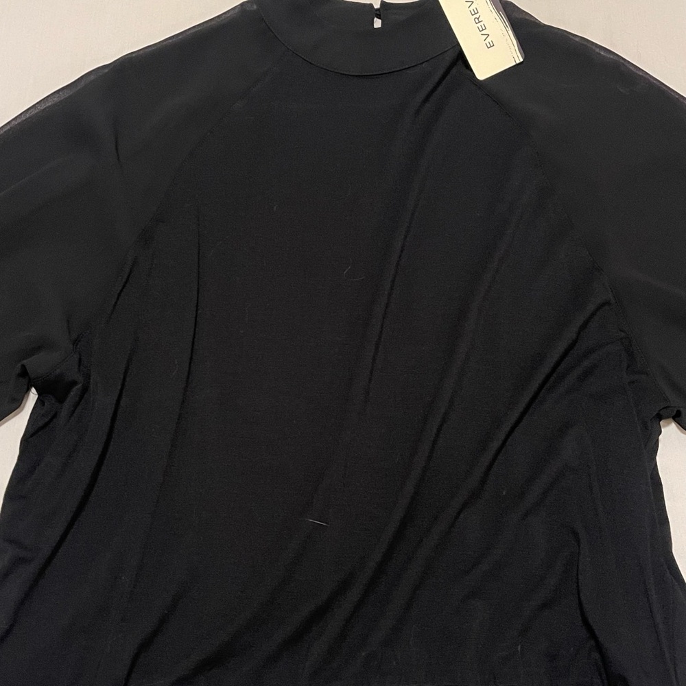 Evereve Sleek Black Long Sleeve Top
